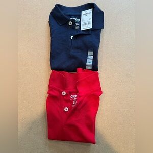 OshKosh B'gosh Navy and Red Polo Shirts